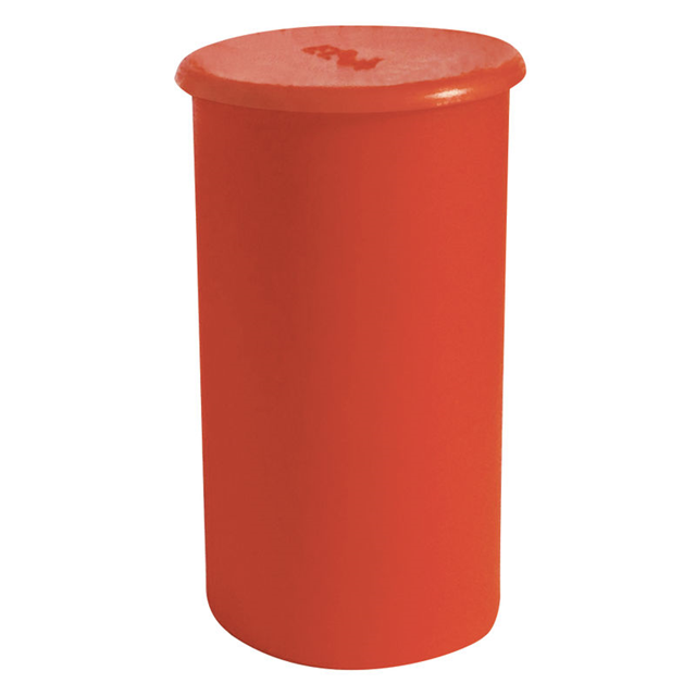 FLANGED CAP ORANGE 0.93" DIA