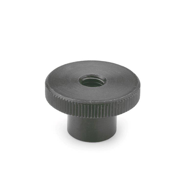 STEEL KNURLED NUT, THRU HOLE STEEL KNURLED NUT, THRU HOLE