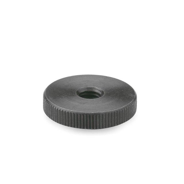 STEEL FLAT KNURLED NUT THRU HOLE STEEL FLAT KNURLED NUT THRU HOLE