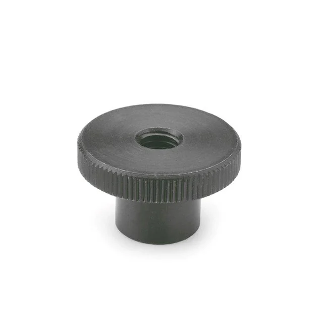STEEL KNURLED NUT, THRU HOLE STEEL KNURLED NUT, THRU HOLE
