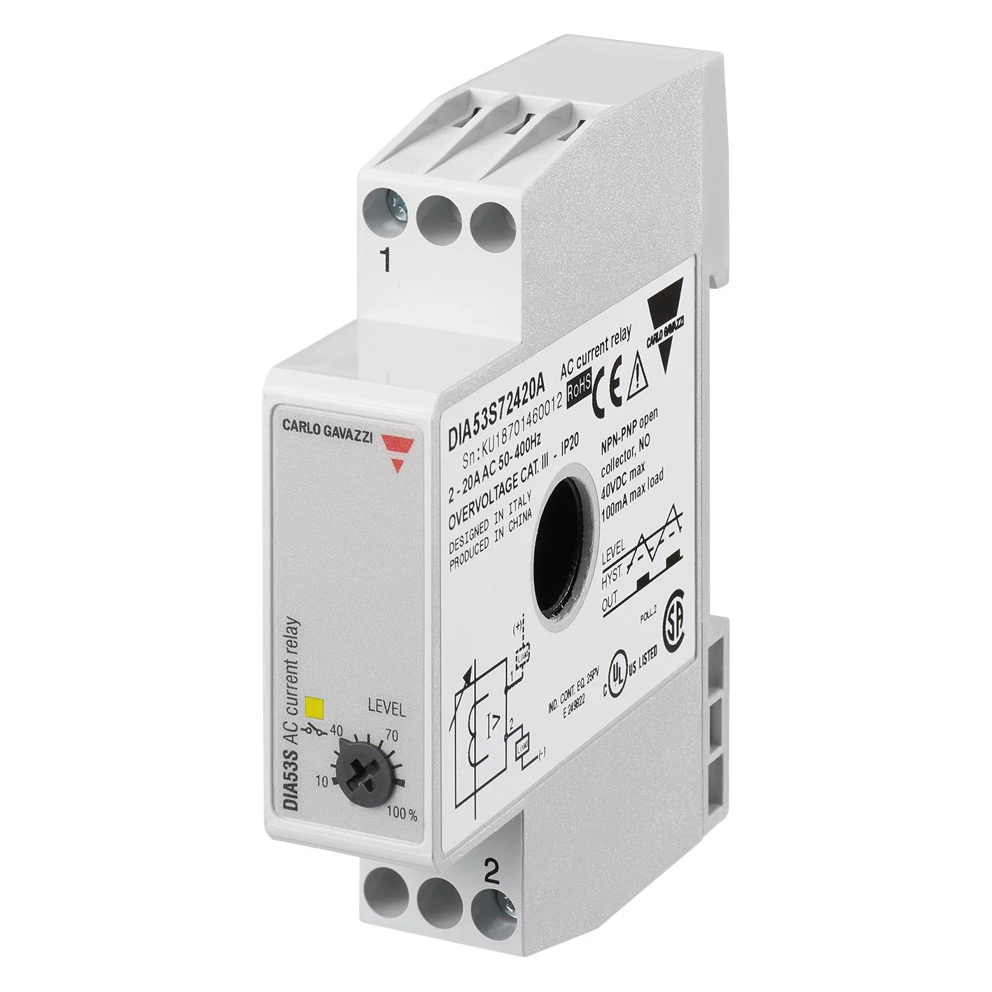 RELAY MONITOR AC OVER CURR 2-20A RELAY MONITOR AC OVER CURR 2-20A